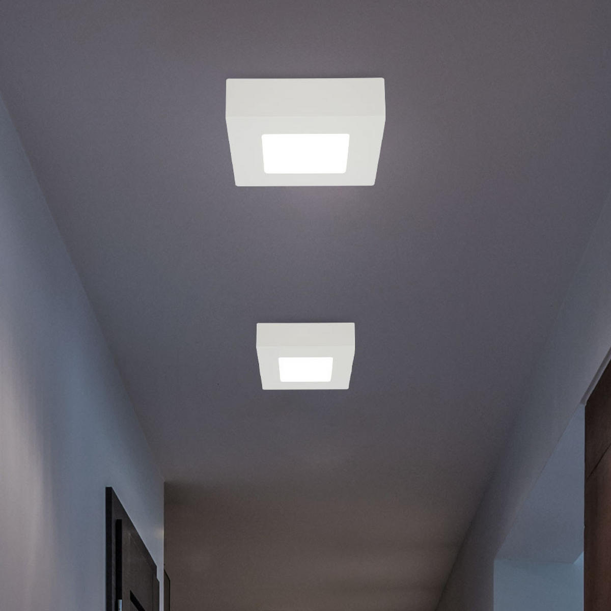 LED DECKENLEUCHTE Kunststoff Weiß - Weiß, Kunststoff (12.2/12.2/3.5cm) - Globo Lighting