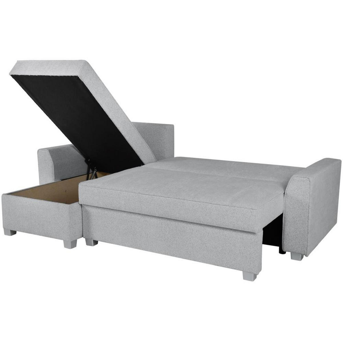 ECKSCHLAFSOFA Teramo hellgrau - Hellgrau/Schwarz, Kunststoff/Textil (235/150cm) - Beautysofa