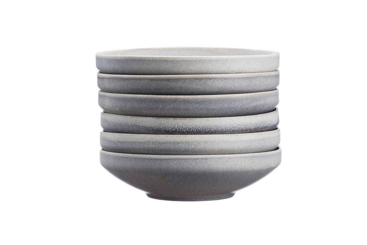 SUPPENTELLER Stone Ø20cm - 6er-Set - Mondgrau - Grau, Keramik (20cm) - Björn