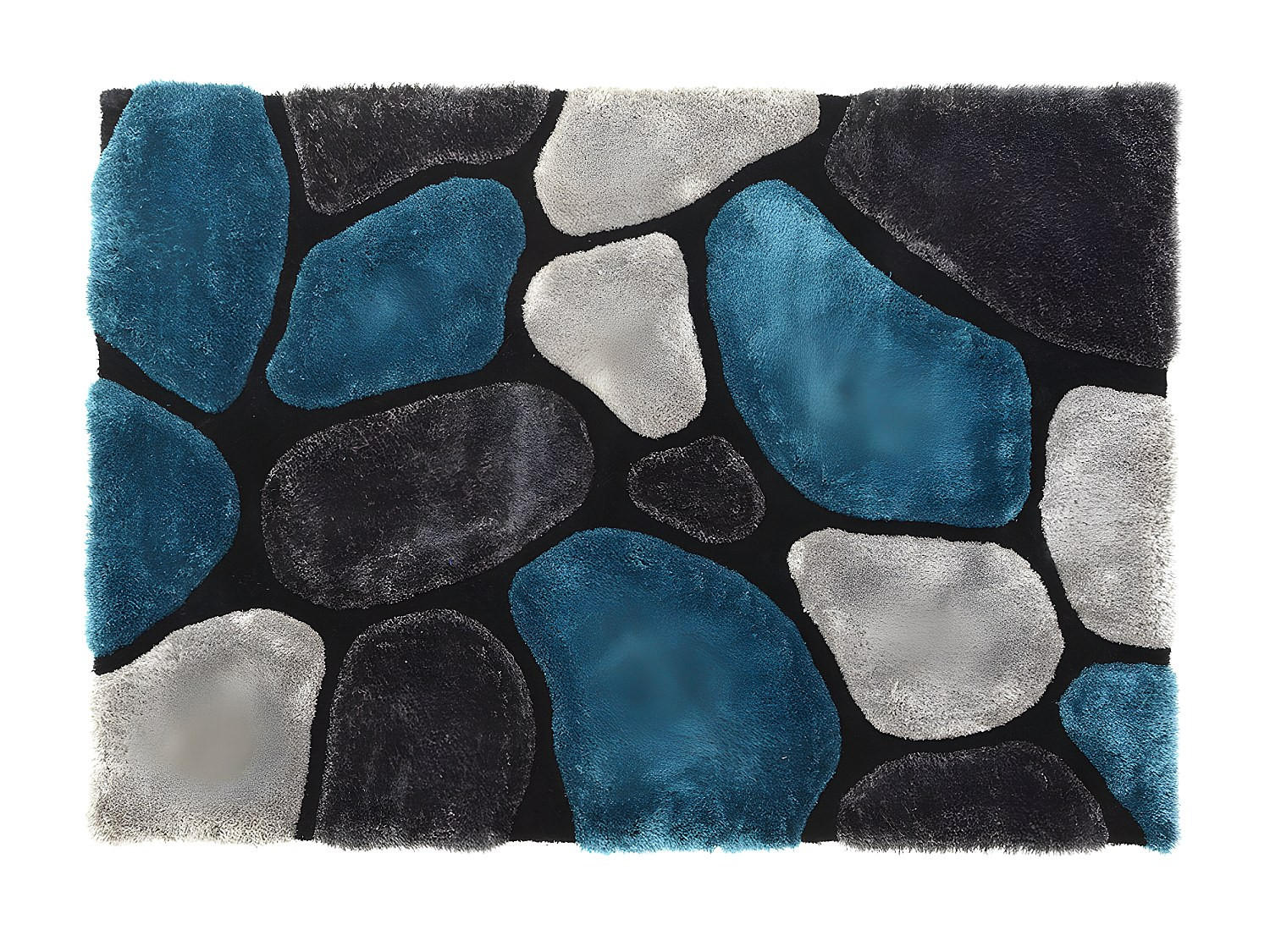 WOHNZIMMERTEPPICH - 230 cm x 160 cm - Stoff - Türkisblau - PIETRA - Türkis, Textil (230/160cm) - Vente-Unique