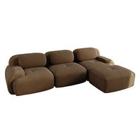 3-SITZER Sofa 298x178x75 cm aus Cordstoff modular ohne Gestell, braun - Braun, Textil (178/75/298cm)