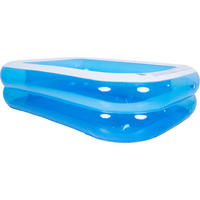 SUNCLUB Planschbecken rechteckig 200 x 150 x 50 cm blau mit 2 Luftringen und Ablaufventil - Blau, Kunststoff (150/200cm) - Avenli