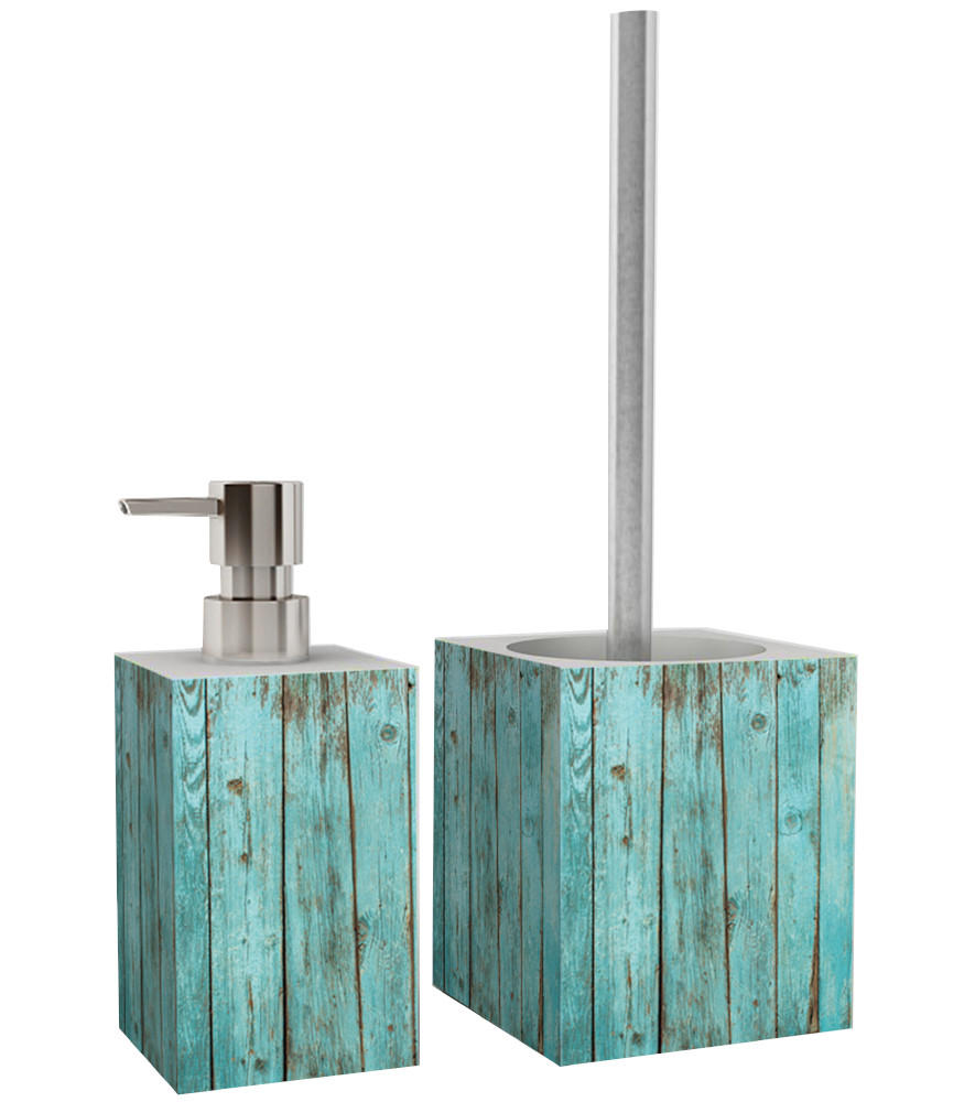 BADEZIMMER Set Lumber - Türkis, Kunststoff (7/17/7cm) - Sanilo