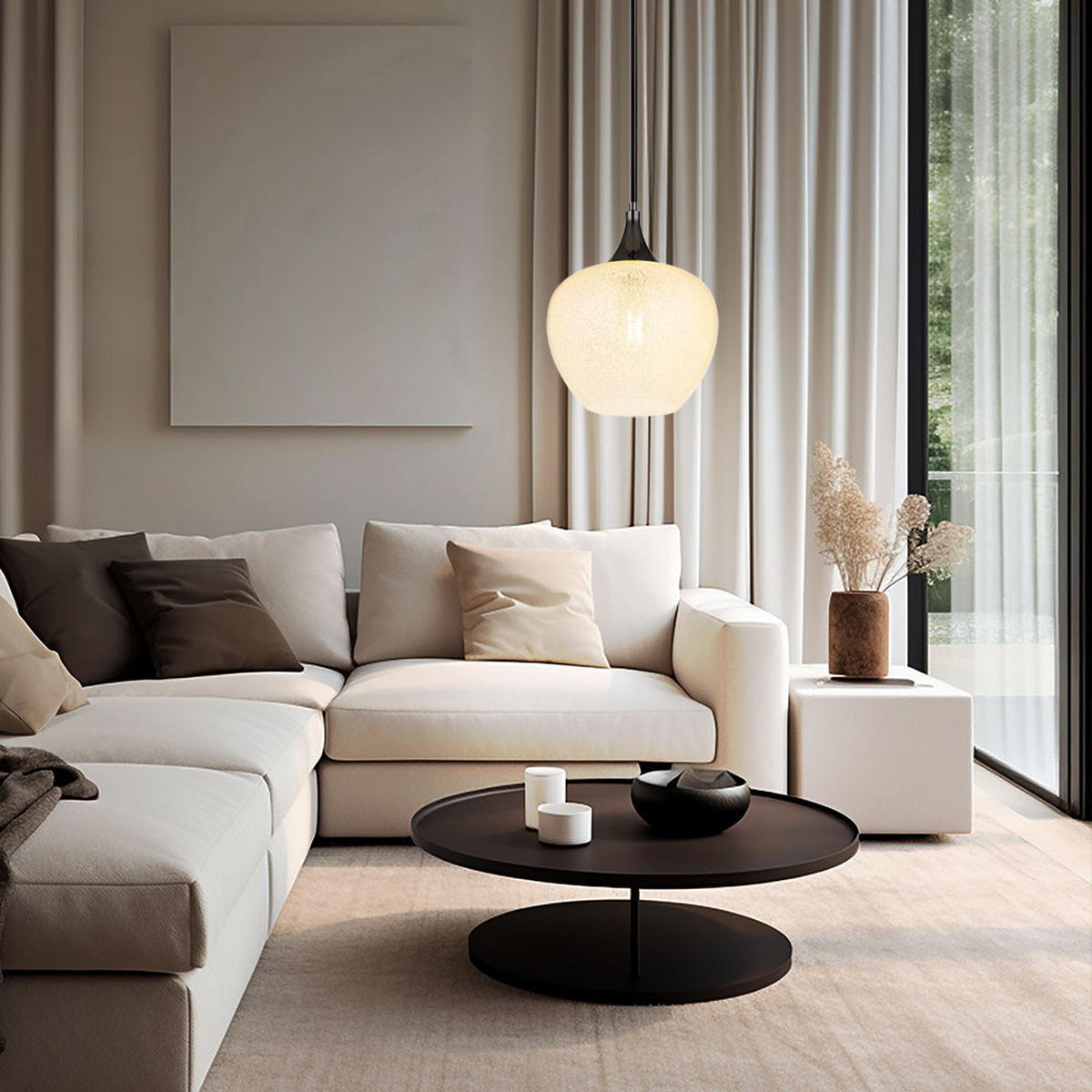 LED HÄNGELEUCHTE Glas Klar Silber - Silberfarben, Glas (24/24/120cm) - Globo Lighting