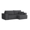 ECKSOFA MATT 255/153 cm rechts in Cord Anthrazit - Anthrazit/Schwarz, Holz/Holzwerkstoff (255/153cm) - Deine Möbel 24