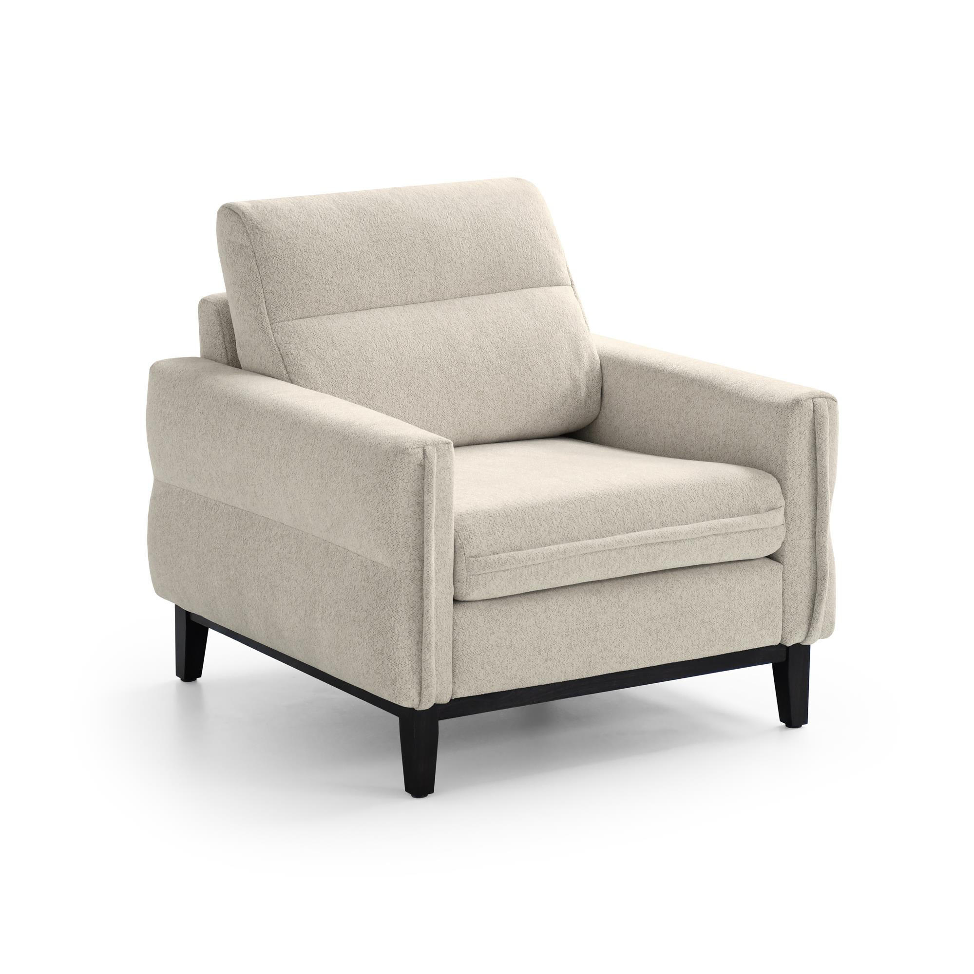 SESSEL Belweder, 94 cm, Beige, Bouclé-Stoff - Sandfarben/Wengefarben, Holz/Textil (94/95/94cm) - Beautysofa