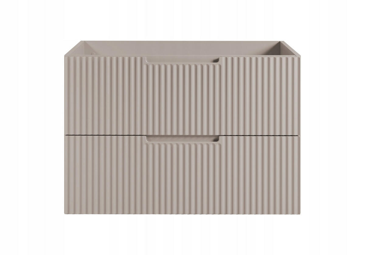 WASCHBECKUNTERSCHRANK VENA 160 cm mit Arbeitsplatte Farbe: Kaschmir geriffelte Vorderseite Kaschmir - Kaschmir, Holzwerkstoff (160/58/46cm) - Rodan