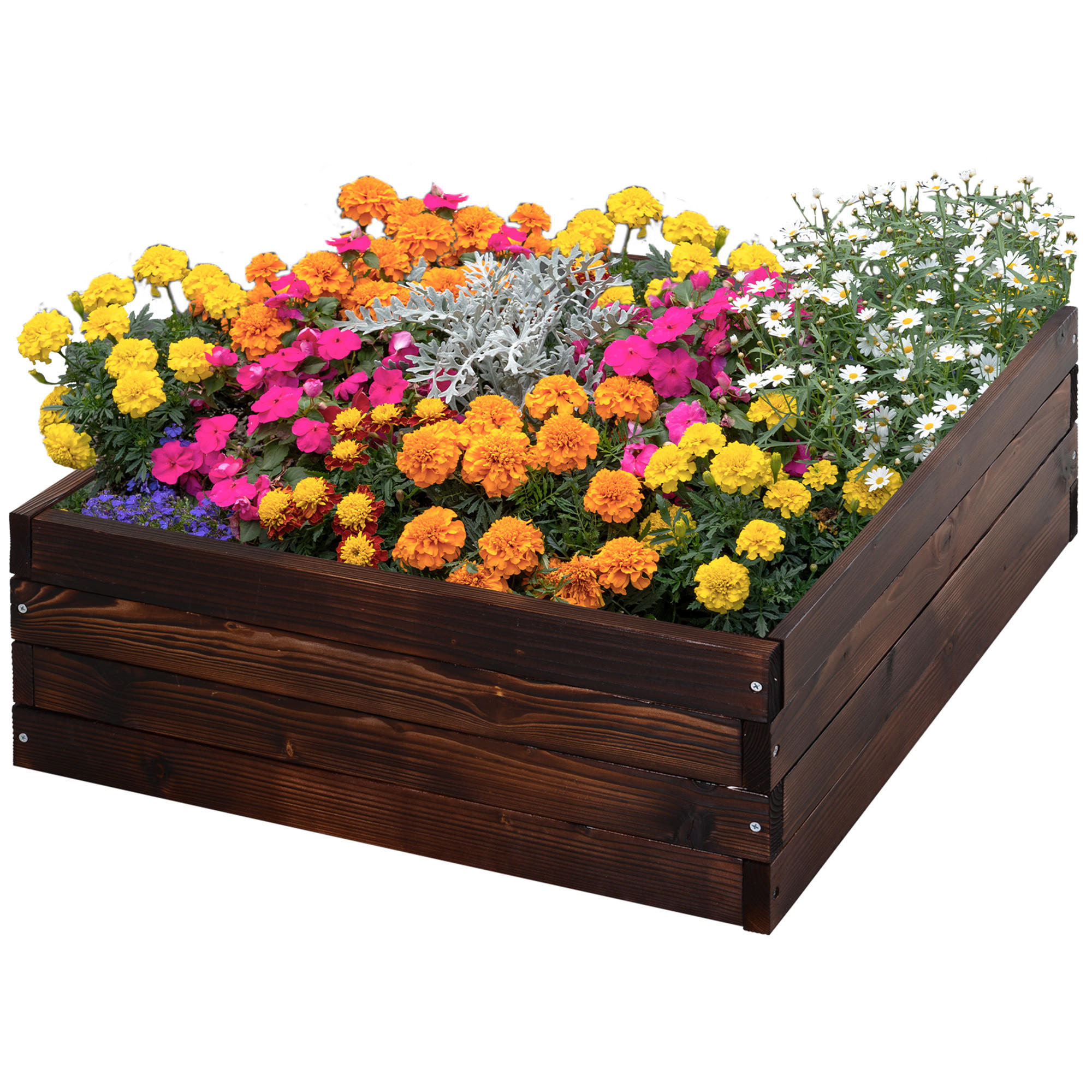HOCHBEET Quadratisches, Dunkelbraun - Dunkelbraun, Holz (60/23/60cm) - Outsunny