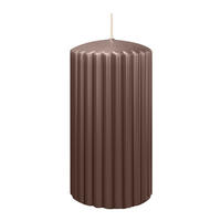 RILLEN KERZEN Taupe 150 x Ø 80 mm, 4 Stück - Taupe, Paraffin (8/15/15cm) - Wiedemann Kerzen