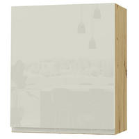 HÄNGESCHRANK Florence W2/60 Eiche Artisan / RAL 1013 perlweiß HG 60 / 32,5 / 72cm - Türanschlag links - Weiß Hochglanz/Eiche Artisan, Holz/Holzwerkstoff (60/72/32.5cm) - Feldmann-Wohnen