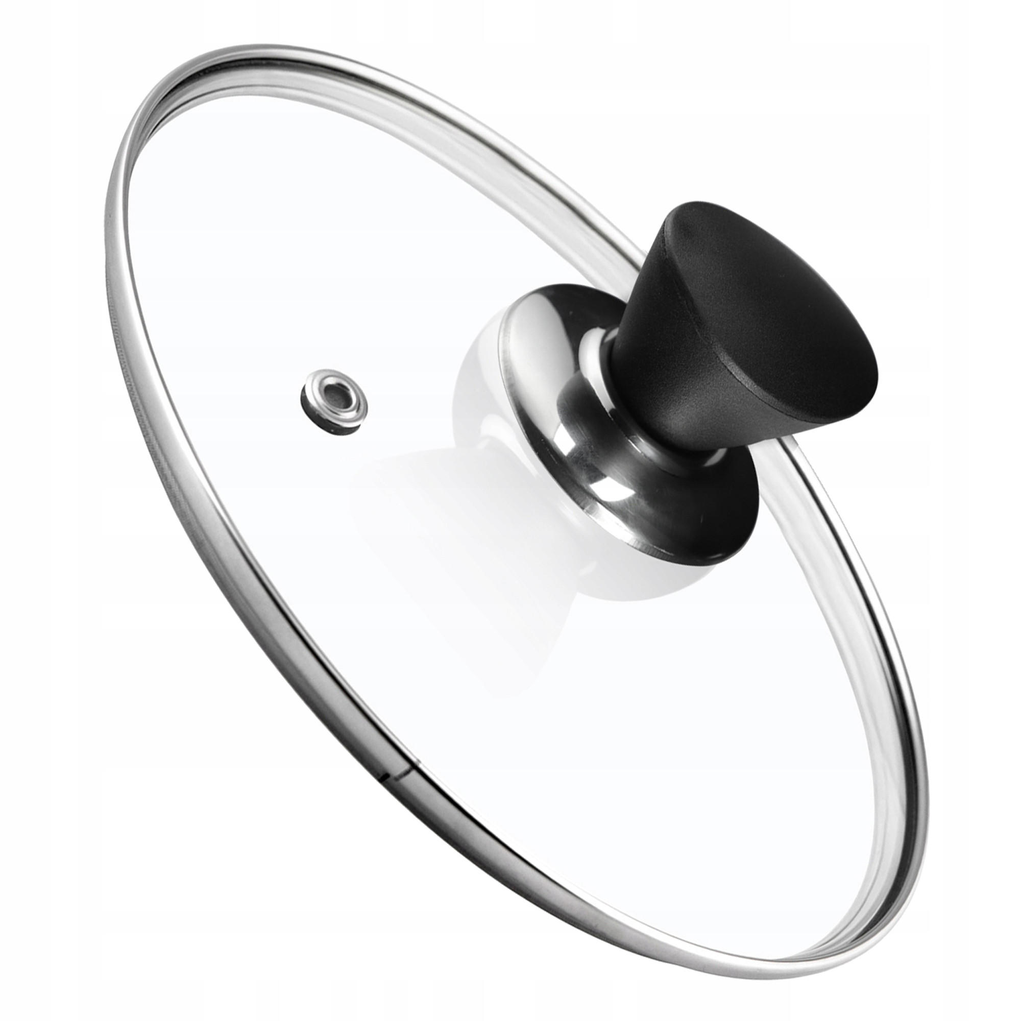 DECKEL mit schwarzem Griff, 22 cm - Transparent, Glas/Kunststoff (22cm) - KADAX