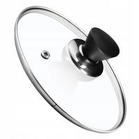 DECKEL mit schwarzem Griff, 22 cm - Transparent, Glas/Kunststoff (22cm) - KADAX