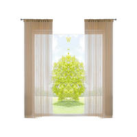 FADENGARDINE 2ER SET HxB 250x140 cm Sand - Sandfarben, Textil (140/250cm) - Gardinenbox