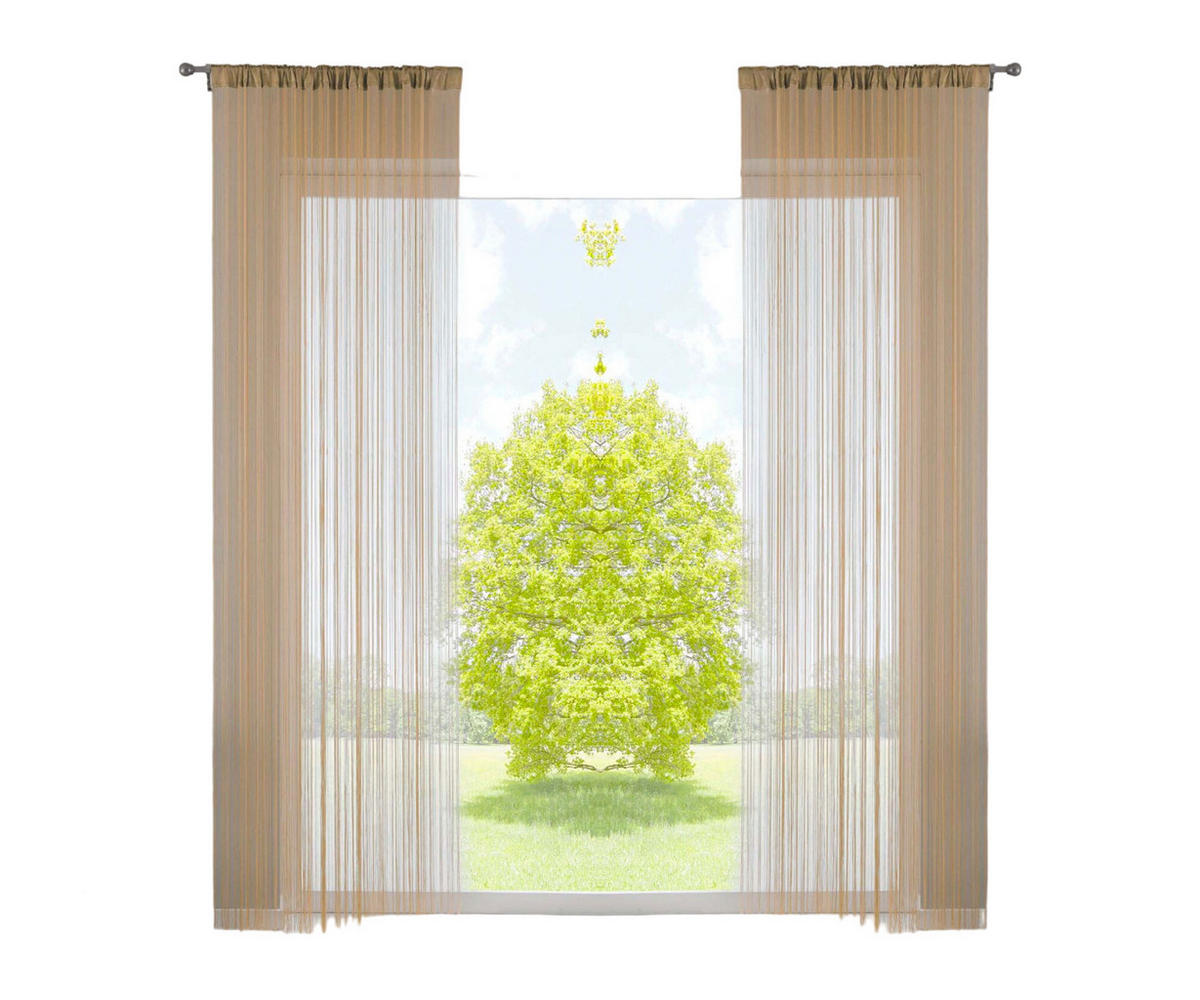 FADENGARDINE 2ER SET HxB 250x140 cm Sand - Sandfarben, Textil (140/250cm) - Gardinenbox