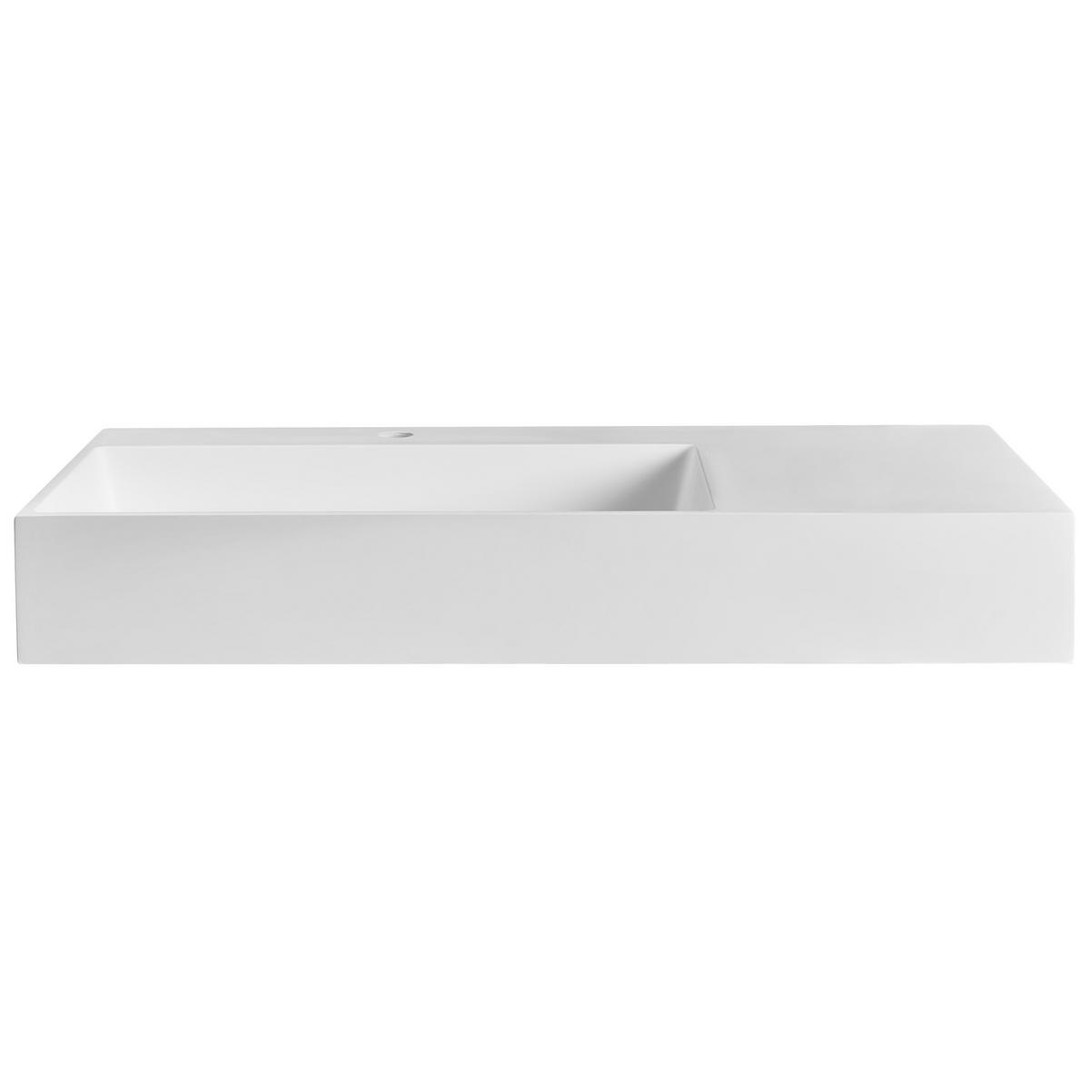 HÄNGEWASCHBECKEN Weiß 90/48 cm Mineralguss Cusco - Weiß, Naturmaterialien (90/13/48cm) - Beliani