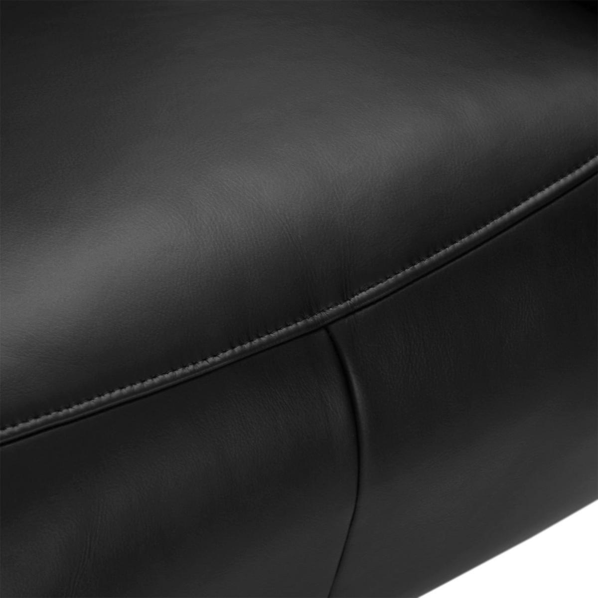 RELAXSESSEL Echtleder Schwarz - Schwarz, Leder/Metall (90/114/79cm) - Furnhouse