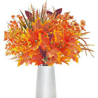 HERBSTSTRAUSS 8-teiliges Set Künstliche Herbstblumen Rot - Multicolor, Kunststoff (30cm)