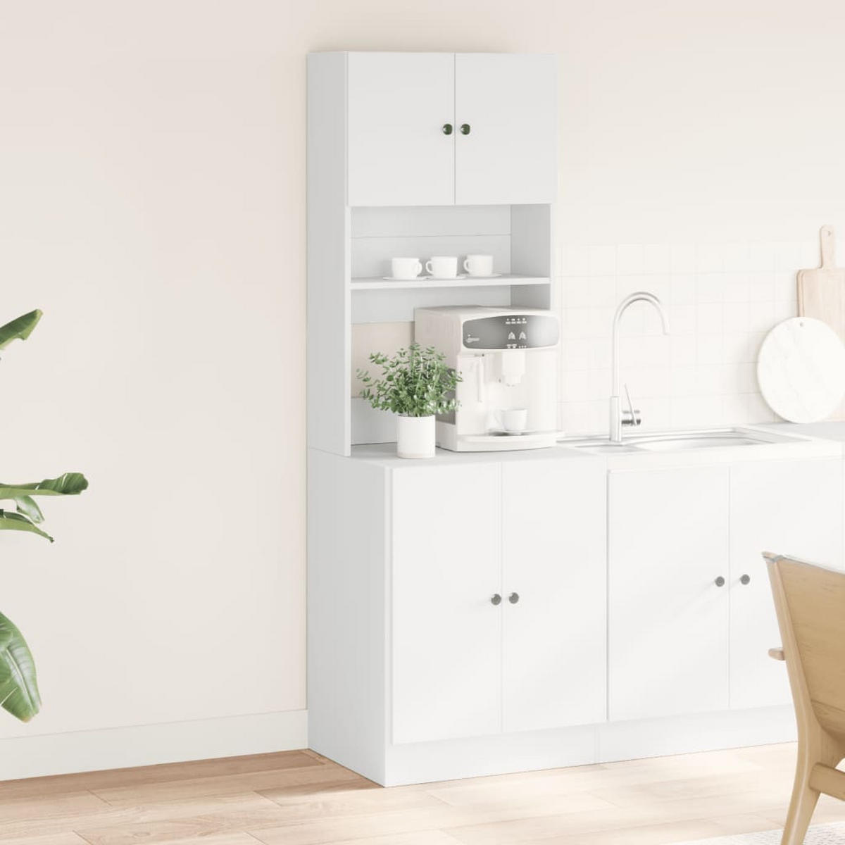 KÜCHENSCHRANK Weiss 60/50/180 Cm Holzwerkstoff - Weiß, Holzwerkstoff (50/180/60cm) - vidaXL