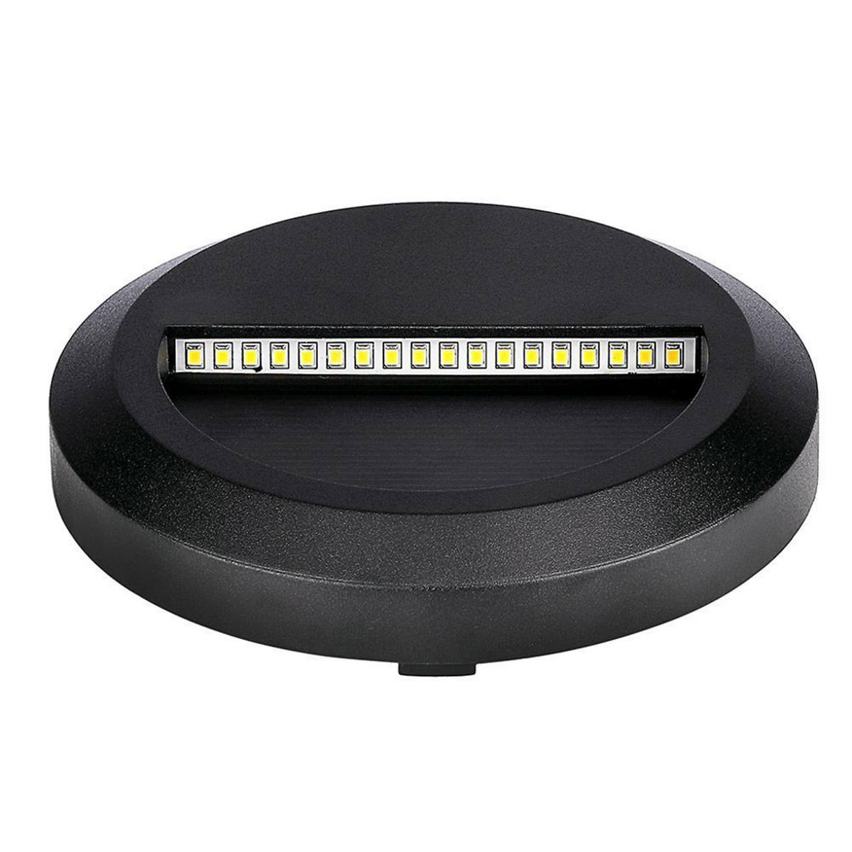 LED AUSSEN-WANDLEUCHTE Schwarz Rund 2er Set - Schwarz, Kunststoff (15/2.7/15cm)