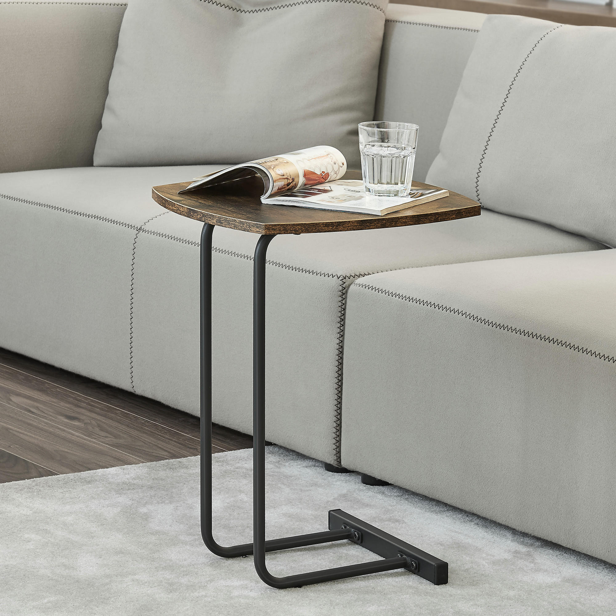 BEISTELLTISCH Kjellerup - Dunkelbraun, Metall (40/40/55cm) - [en.casa]