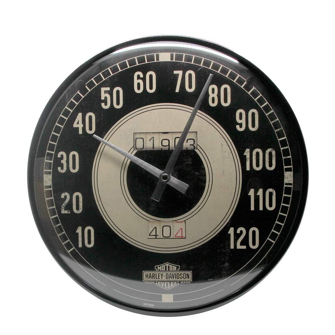 WANDUHR 31 cm Harley-Davidson Tacho - Anthrazit/Creme, Metall (31/31/5cm) - Nostalgic-Art