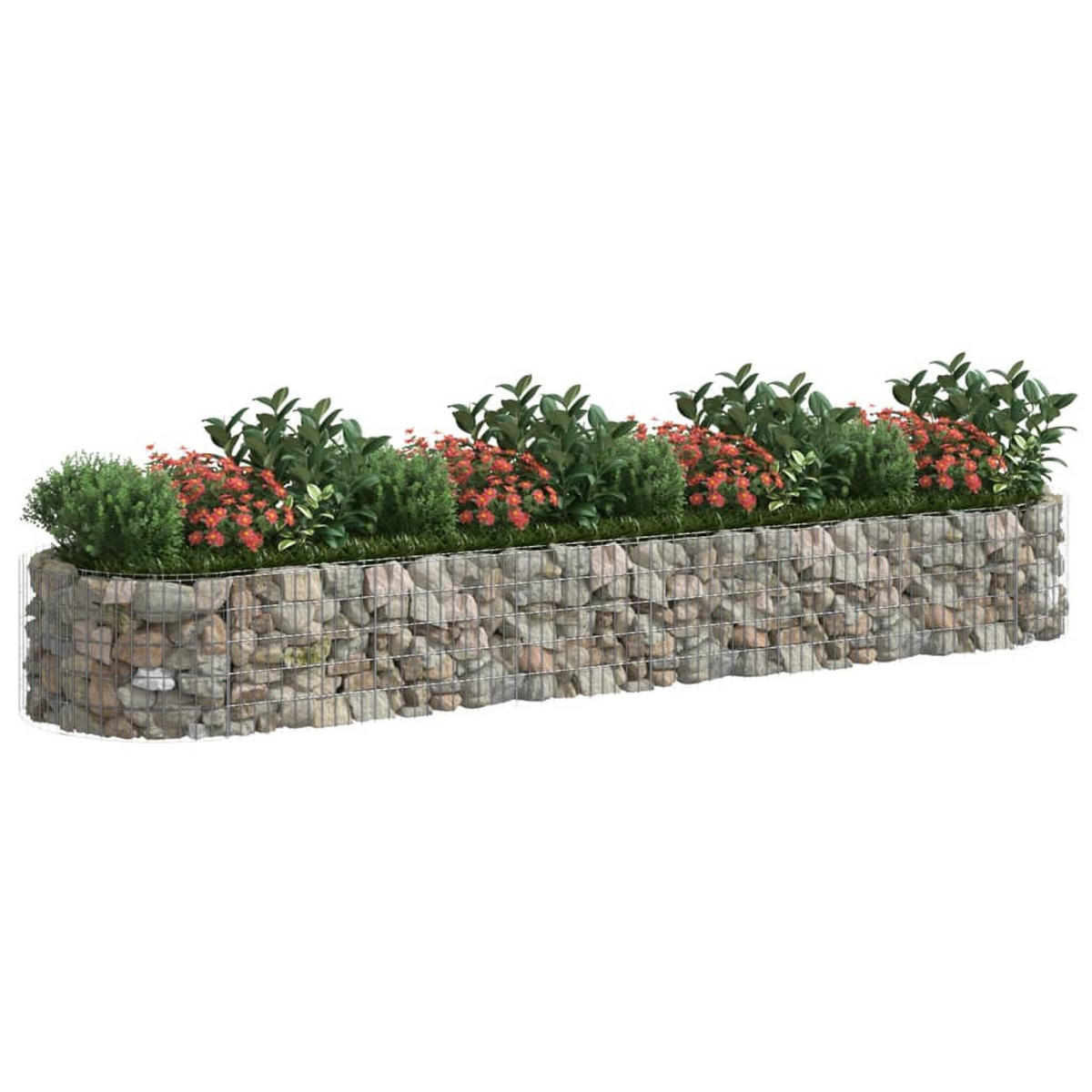 GABIONEN-HOCHBEET Verzinktes Eisen 400x100x50 cm - Silberfarben, Metall (400/50/100cm)