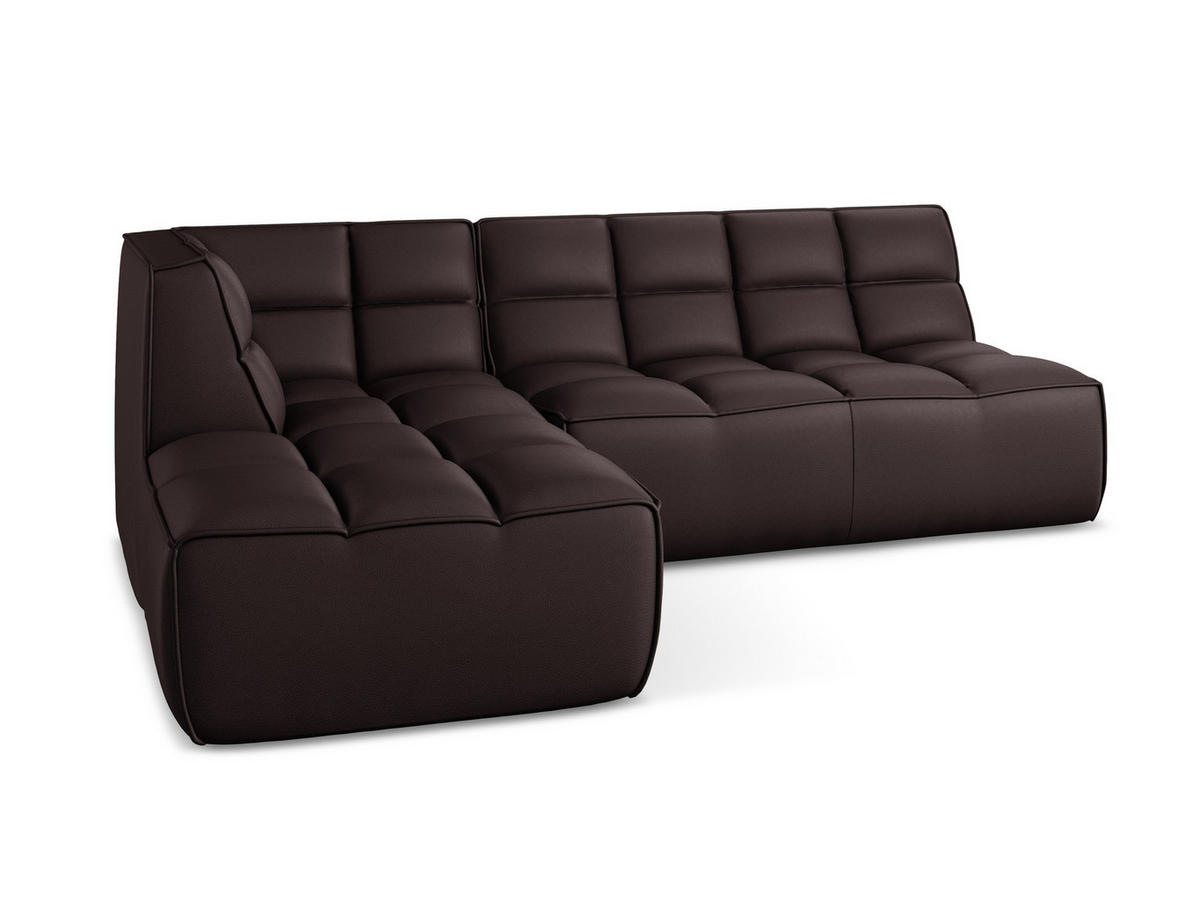 ECKSOFA Beidseitig Kunstleder Violett - Blau/Pflaume, Leder/Kunststoff (258/178cm) - Makamii