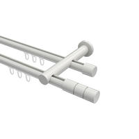 INNENLAUF-GARDINENSTANGEN-SET Platon Elanto 240 cm (geteilt in 2 x 120 cm), 2-läufig, 20 mm Ø Weiß - Weiß, Metall (240cm) - INTERDECO
