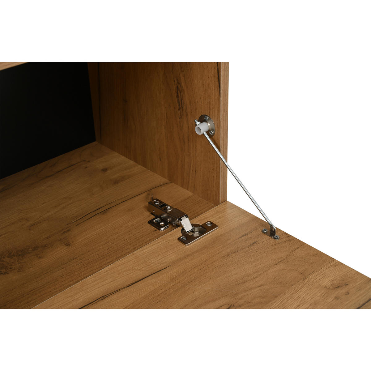 WOHNWAND DE-40358 2-teilig mit Vitrine Holzfarbe - Eichefarben, Holzwerkstoff (135/32.5/35cm) - ComfortXL