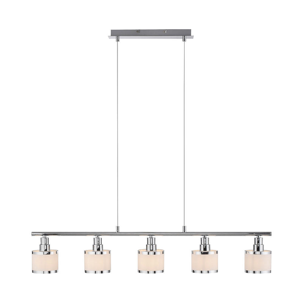 PENDELLEUCHTE Eisen Chrom, höhenverstellbar, 90 cm - Silberfarben, Metall (90/10/120cm)
