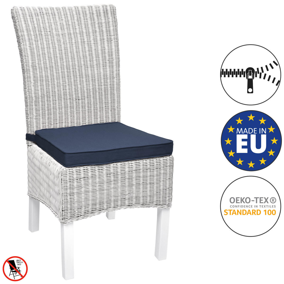 STUHLKISSEN Loft SK 45x40x5cm Dunkelblau (2tlg) - Dunkelblau, Textil (45/40/10cm) - Beautissu 