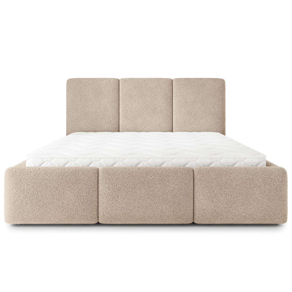 POLSTERBETT MORENA Q 180x200 cm mit Bettkästen - Beige - Beige, Holz (180/200cm) - MASSENO