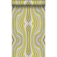 TAPETE grafische Linien 53 cm x 10.05 m - Gelb, Papier (53/1000cm) - Origin Wallcoverings