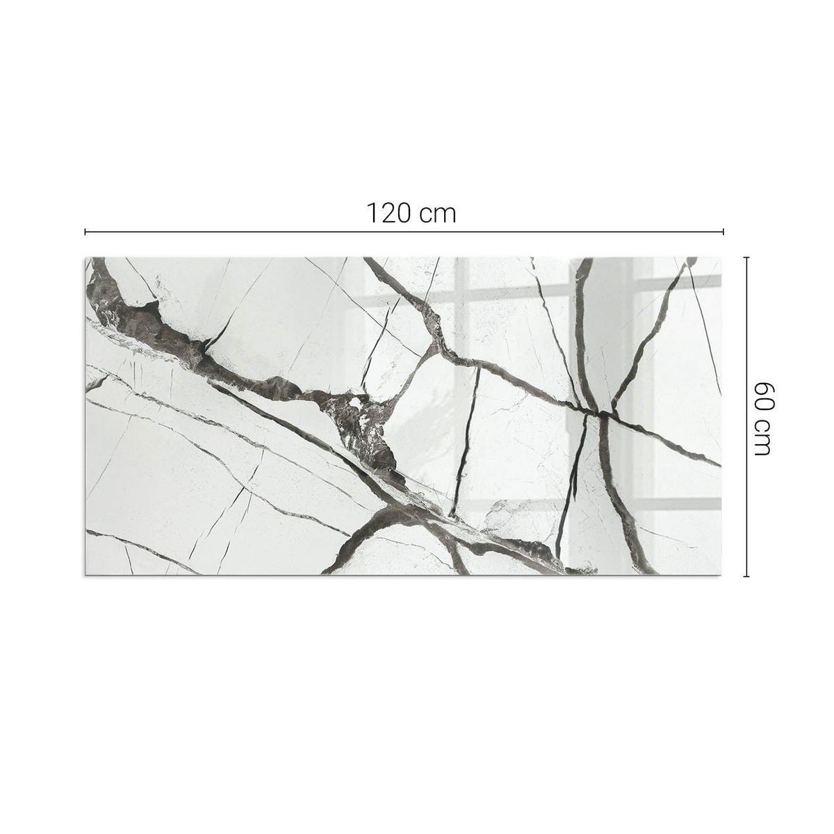 GLASPLATTE für Kamin 120x60 cm Weiß - Weiß, Glas (120/60/0.4cm) - ArtPrintCave