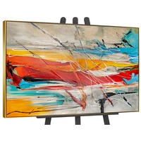 GEMÄLDE Farbige Harmonien II Schattenfugenrahmen Gold 140x100 cm - Goldfarben, Holz (140/100cm) - YS-art gallery