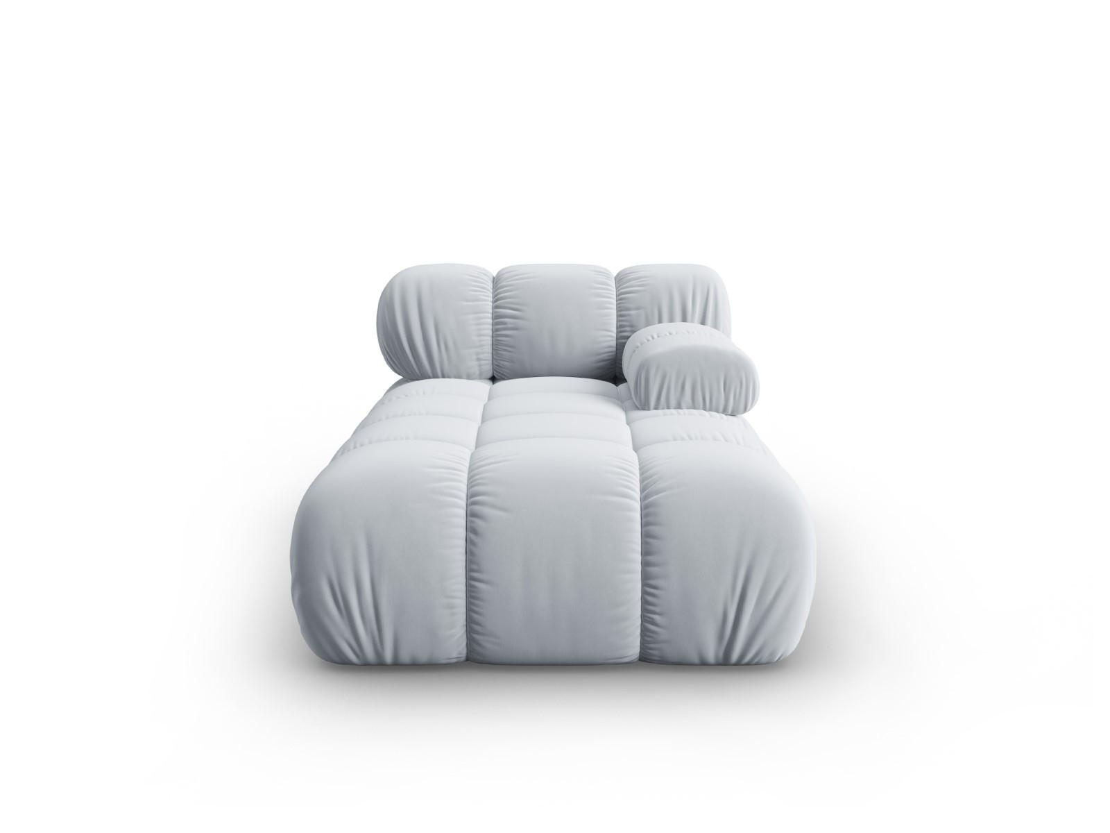CHAISELONGUE rechts Bellis aus Samt hellblau - Hellblau, Textil (97/62/157cm) - Micadoni