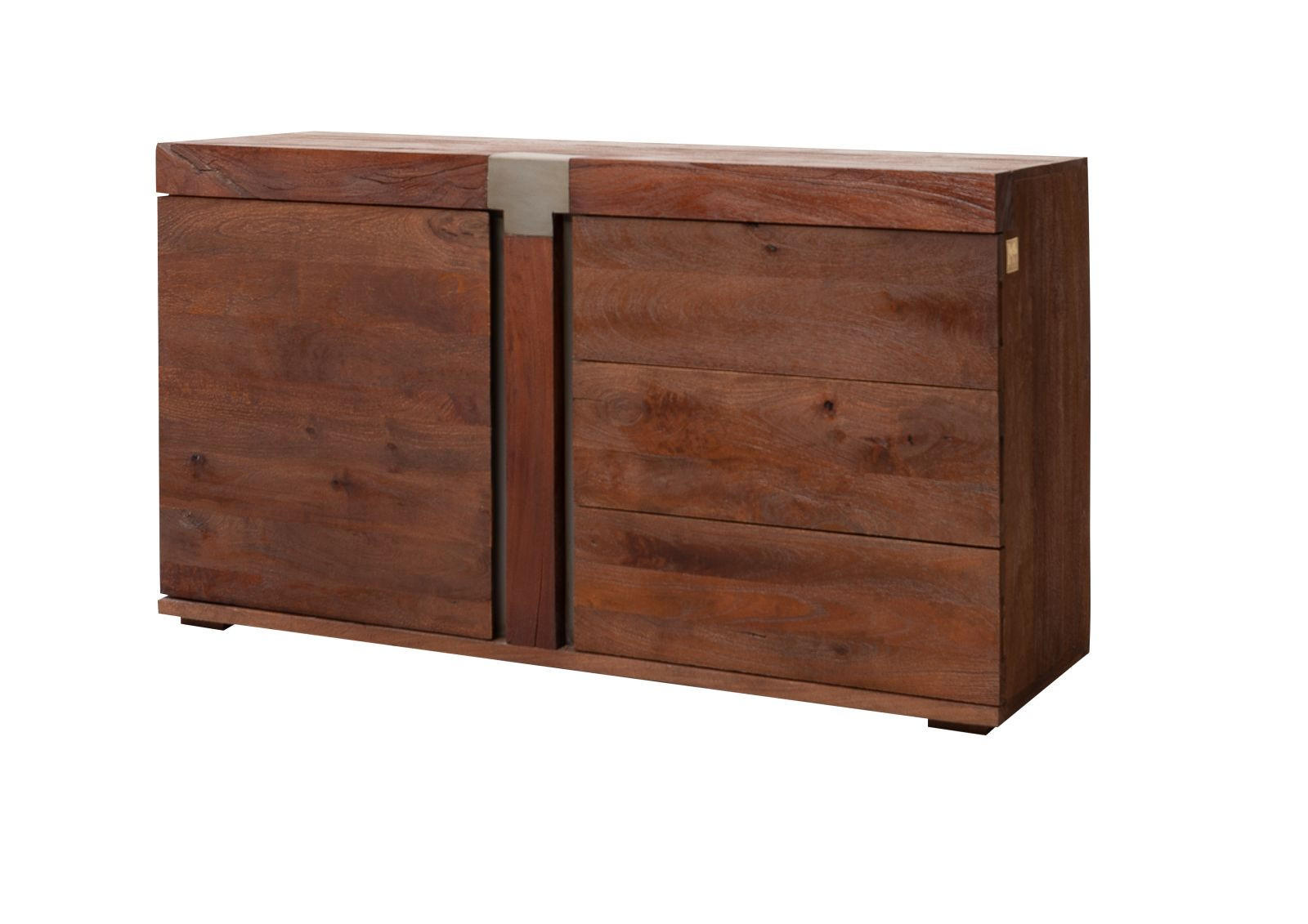 SIDEBOARD Mango 135x45x75 braun lackiert Amsterdam #28 - Braun, Holz (135/75/45cm) - Massivmoebel24