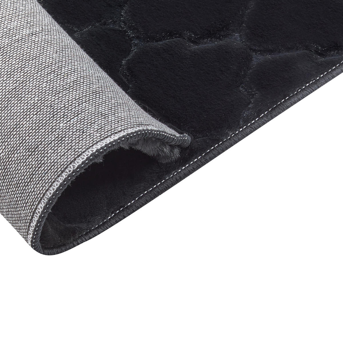 SHAGGY-KUNSTFELLTEPPICH Gharo 230/160 cm - Schwarz, Kunststoff (160/230cm) - Beliani