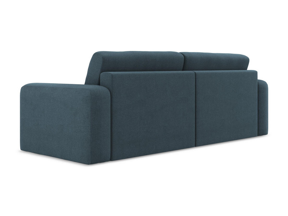 3-SITZER SOFA mit Schlaffunktion Strukturstoff Stoff Blau - Blau/Pink, Kunststoff/Textil (244/79/102cm) - Makamii