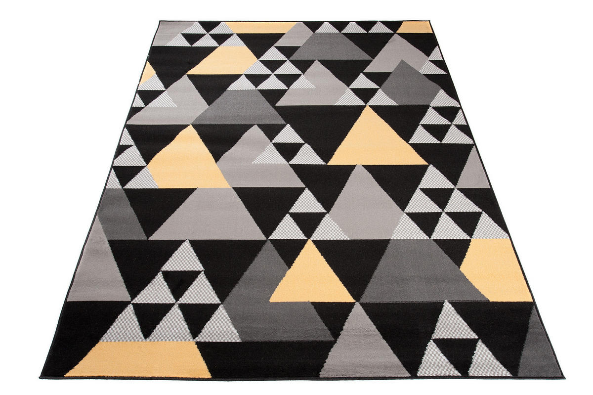 TEPPICH MAYA Gelb Dreiecke Meliert 200/300 cm - Gelb, Textil (200/300cm) - Tapiso