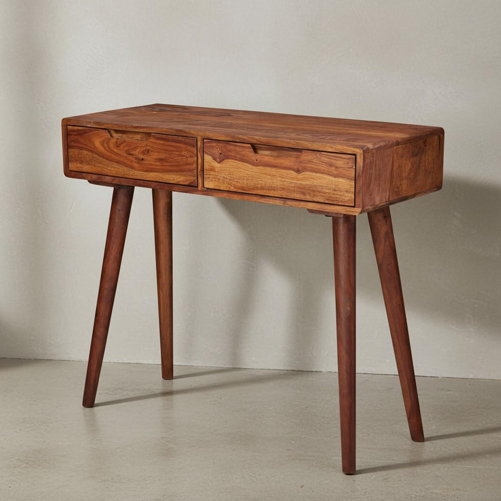 KONSOLENTISCH – Massivholz, 90 cm, handgefertigt, Landhausstil - Braun, Holz (36/90/76cm) - KADIMA DESIGN