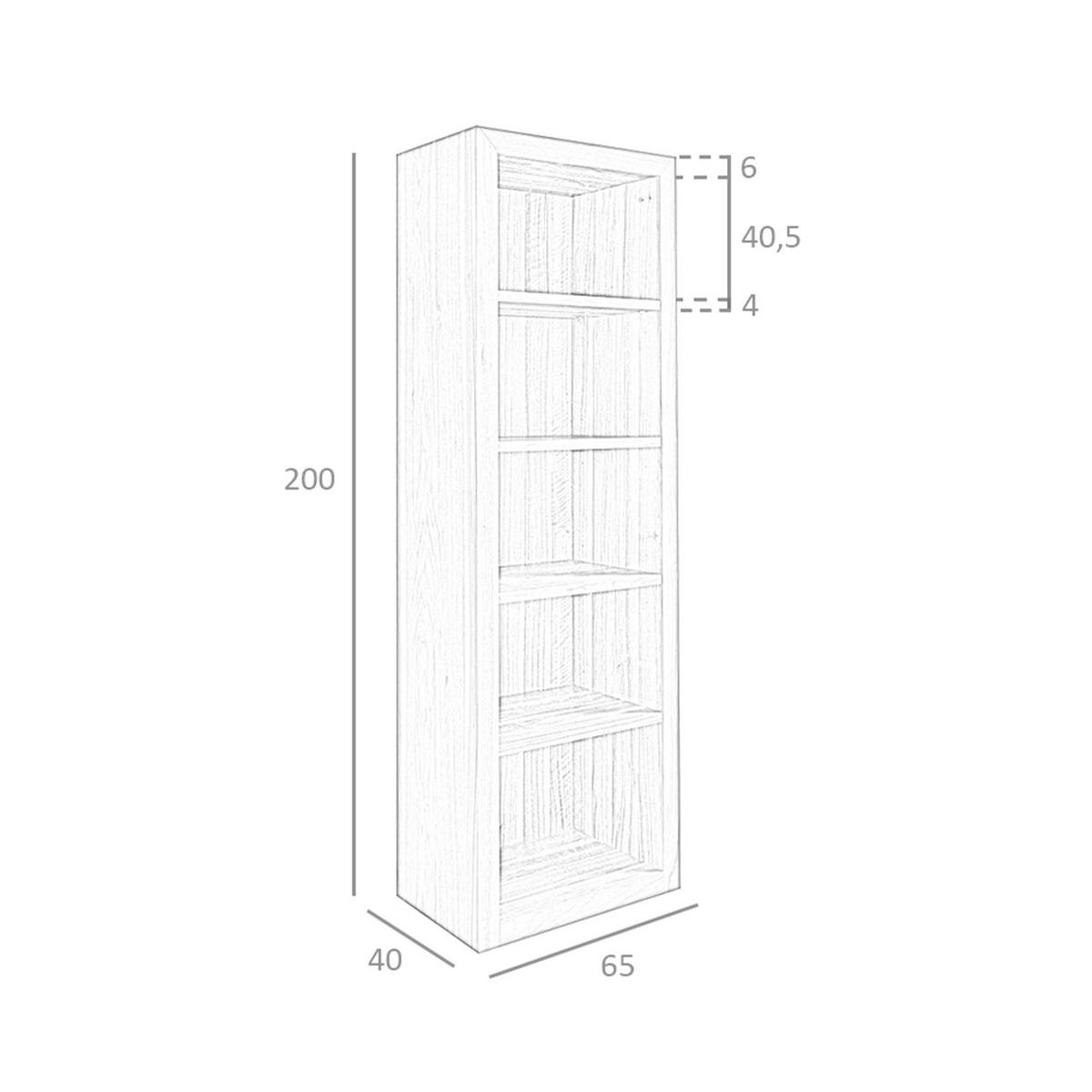 REGAL Holzregal aus Nussbaum 65/40/200 cm - Walnussfarben, Holz (65/200/40cm) - ANGEL CERDA