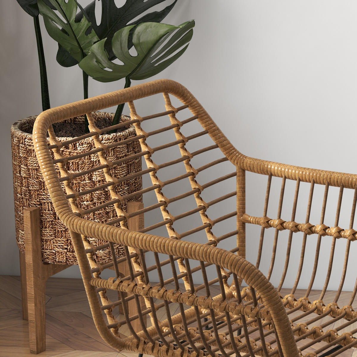 ESSZIMMERSTÜHLE, PE-Rattan Stahl Braun - Braun, Kunststoff (60/79/56cm) - HOMCOM