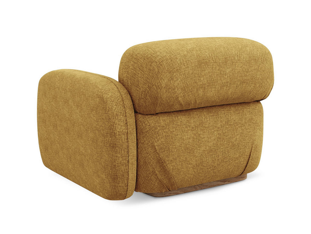 SOFAELEMENT Rechts Chenille Stoff Gelb - Currygelb/Gelb, Holz/Textil (95/73/95cm) - Makamii