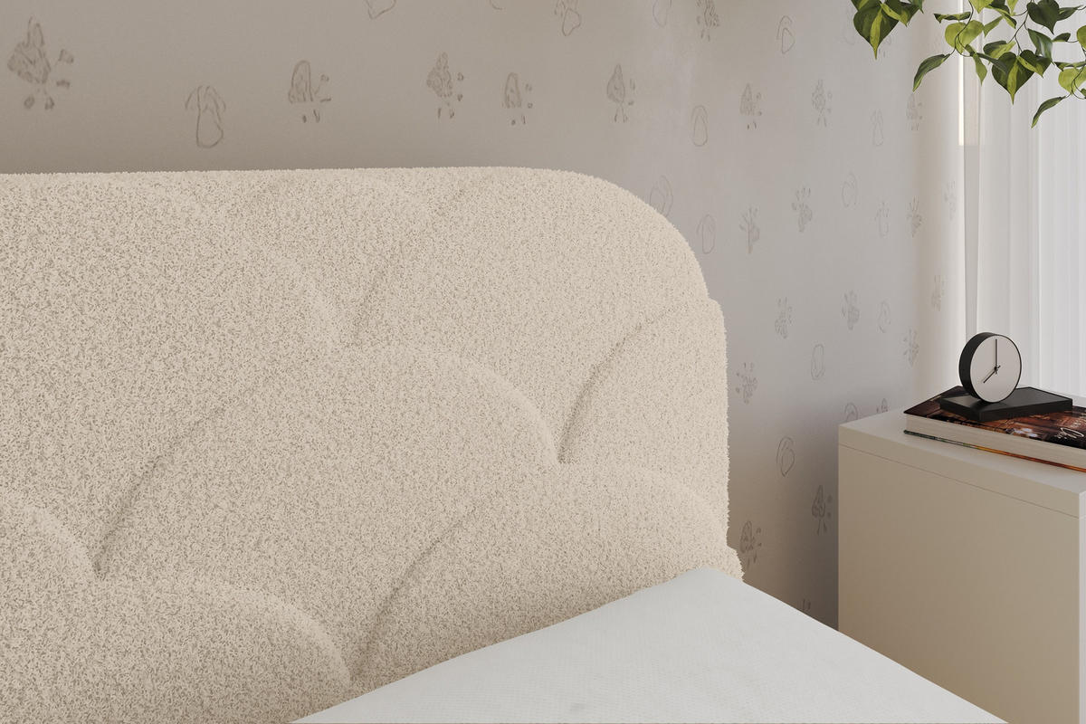 EINZELLBETT Jugendbett mit Bettkasten und Matratze H3/H4, Links - ELRY 90x200 Dunkelbeige - Cappuccino, Holzwerkstoff/Textil (90/200cm) - ALTDECOR