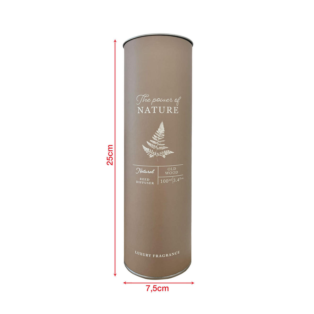 DIFFUSOR MIT 6 STÄBCHEN Braun 8/8/25 cm - Braun, Glas (8/25/8cm) - Mobili Rebecca