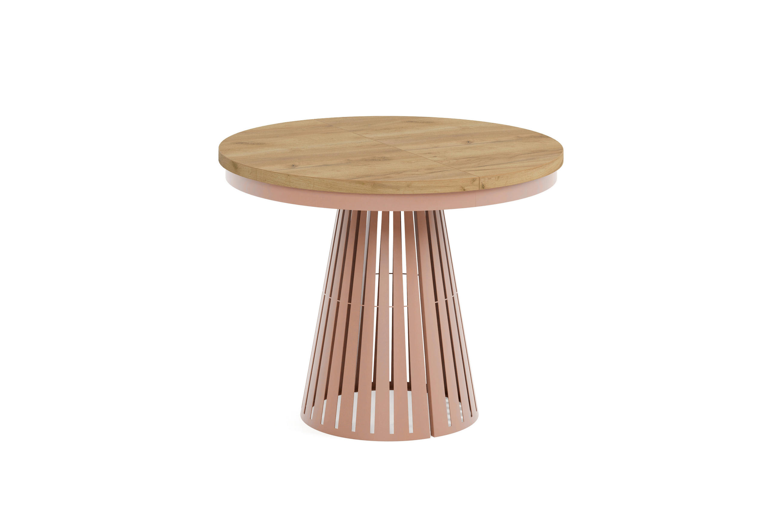ESSTISCH Cone Bis - Honigeiche/Kupferfarben, Holzwerkstoff/Metall (100/100/76cm) - Meblini