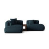ECKSOFA modular links Martina aus strukturiertem Stoff jeansblau 2 Sitzplätze - Blau, Textil (176/285cm) - Micadoni