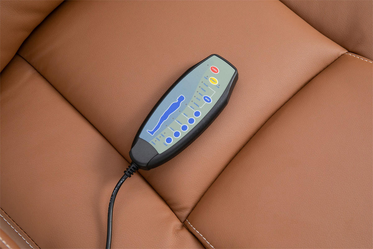 BÜROSTUHL Pacira, Kunstleder mit Massagefunktion Hellbraun - Hellbraun, Textil/Metall (68/127/64cm) - TPFLiving