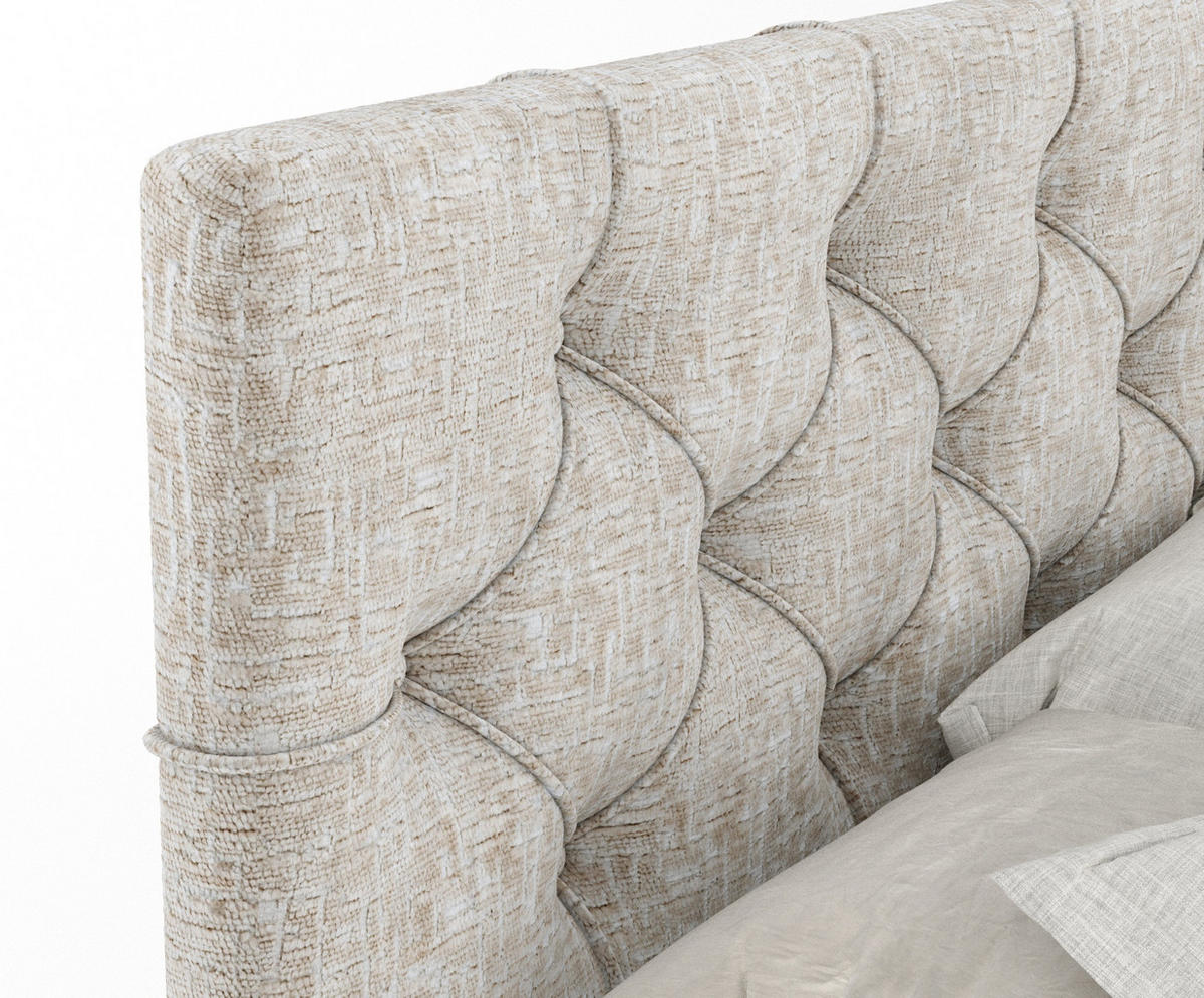 BOXSPRINGBETT Hugo Beige 180/200 cm - Beige/Schwarz, Holz/Holzwerkstoff (180/200cm) - Maison de Reve